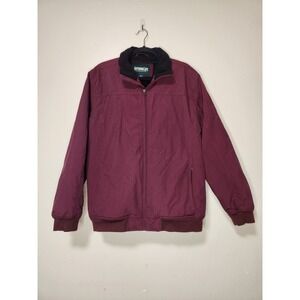 Outdoor Life Chore Coat Barn Jacket Burgundy Mens Size Large  Lined Full Zip